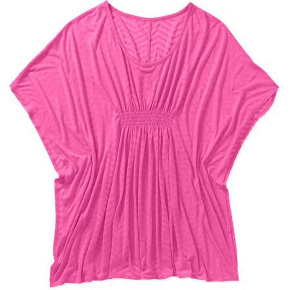 Pink Swimsuit CoverUp Semi Sheer Waist 2X plus cover up Barbie